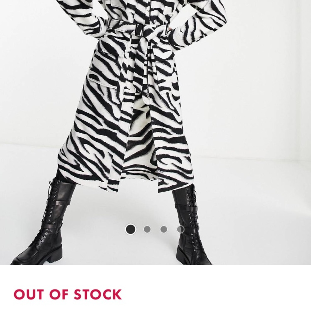 • NWT • ASOS TopShop $148 Long Zebra Jacket - Picture 4 of 6